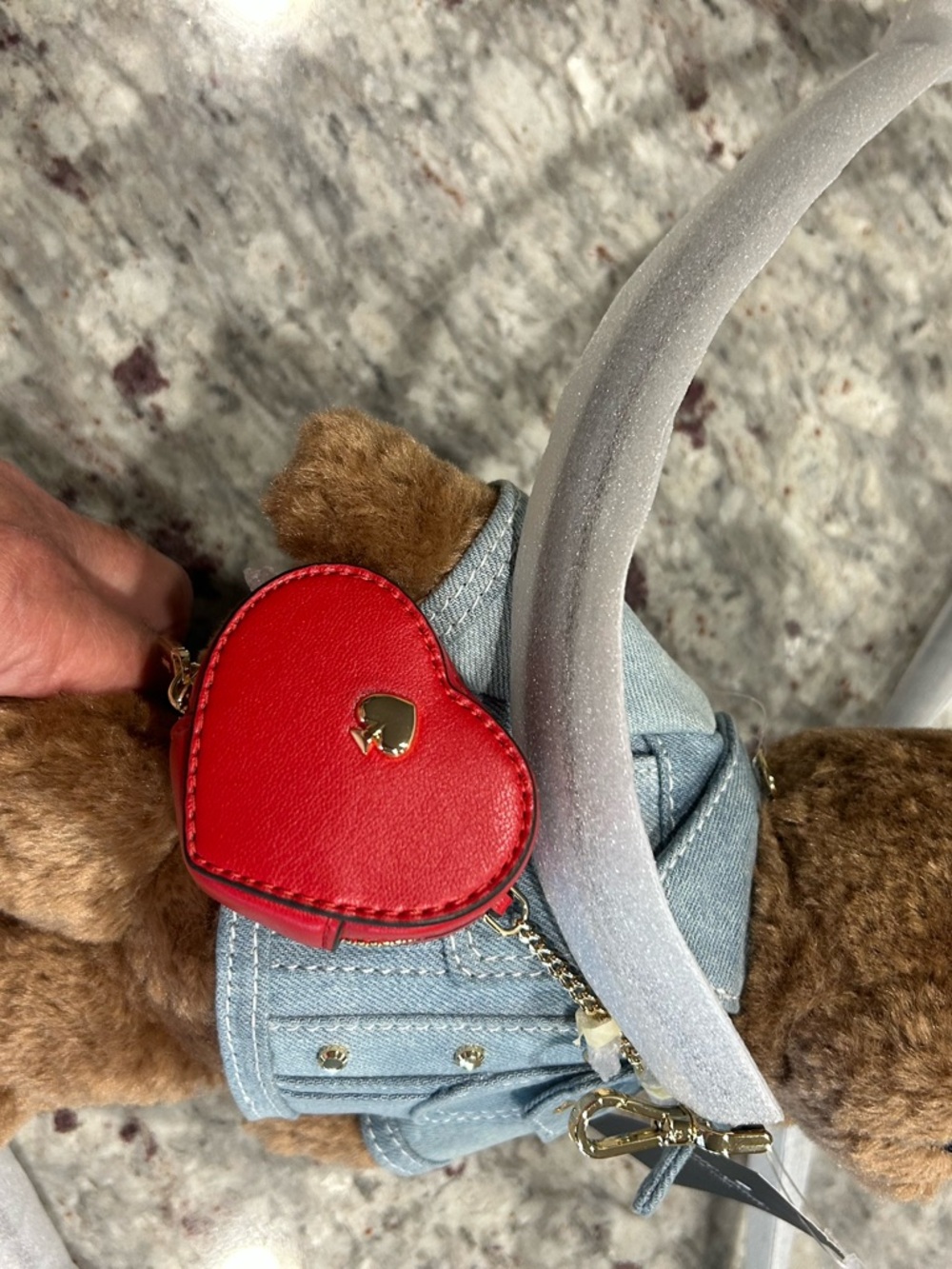 Kate Spade “Katie Bear” w/ Red Heart Coin Purse Crossbody Bag - Picture 10 of 13